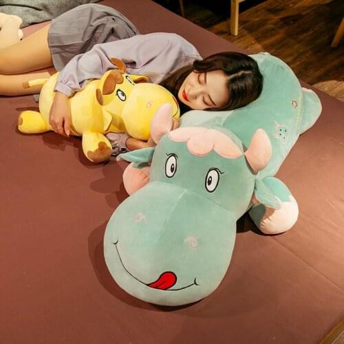 60/80/100cm Large Size Cows Plush Toy Soft Cattle Stuffed Animal Toys Ox Doll Cow Pillow Cushion Girls Children Birthday Present