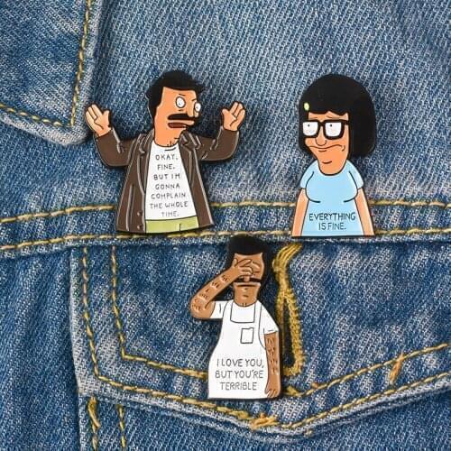 Cute Cartoon Hamburger Character Backpack Brooch Enamel Pins Metal Broches for Women Badge Pines Metalicos Brosche Accessories