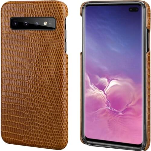 Luxury Genuine Leather Phone Case Coque For Samsung Galaxy S10 Plus S10 Note9 Note8 Lizard Pattern Celulares Back Cover