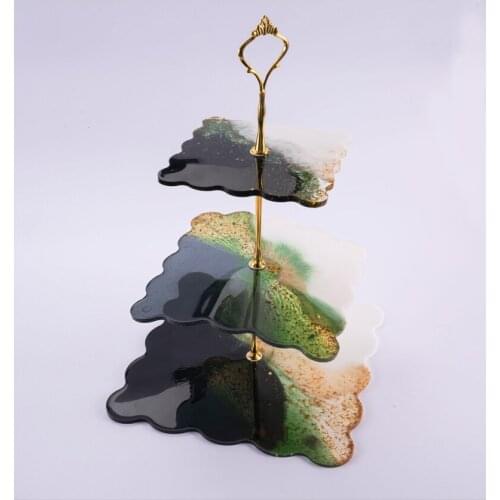 DIY Crystal Silicone Mold Three-layer Fruit Plate Tea Plate Epoxy Resin Mold Cup pad Mould For Resin Art Home Decoration