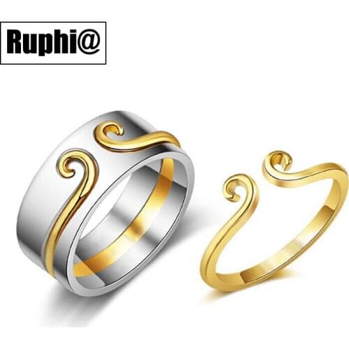 Korean Style Fashion Two in One Curse Ring for Female Detachable Couple Pair Ring Jewelry