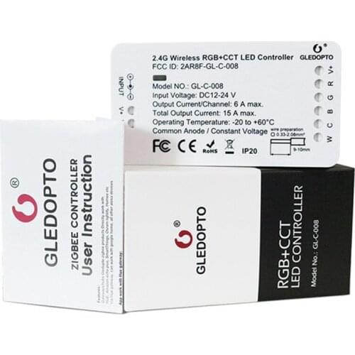 GLEDOPTO RGB+CCT Zigbee Smart LED Strip Controller Voice Control Work with Echo Plus for SmartThings ZIGBEE 3.0 2ID Controller