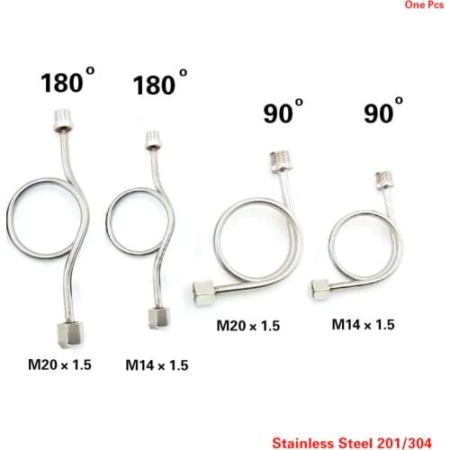 G1/2 SUS201/304 Pressure Gauge Buffer Tube elbow pipe fitting cooling coil M20*1.5 M14*1.5 Female Thread Angle 180 90 Degrees