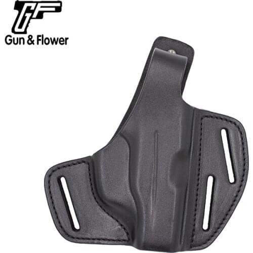 Gunflower 3 Slot Pancake Concealment OWB Thumb Release Italy Leather Holster Ruger LC9 Pistol Pouch