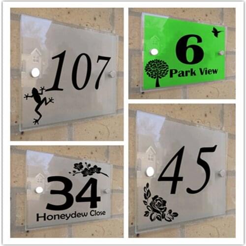 Customized Acrylic House Number Address Street Name Plaques Multiple Colors Animal Designs A7