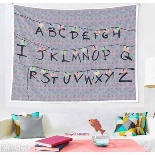 Stranger Things Alphabet tapestry Wall Tapestry Wall Hanging Wall Art Coverlet Bedding Blanket Sheet Throw Furniture Yoga Mat