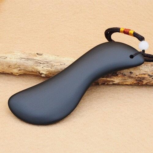 Natural sibin S shape stone facial scraping plate eye/neck acupuncture massage back scraping massage stone