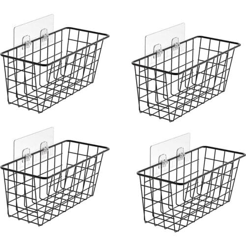 New 4 Pcs Wall Wire Baskets over the Cabinet Door Organizer Hanging Basket Shelf for Cabinet & Pantry Organization