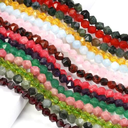 Wholesale Faceted Natural Stone Beads Rose Quartzs Crystal Gem Beads for Jewelry Making Bead Working DIY Bracelet Necklace