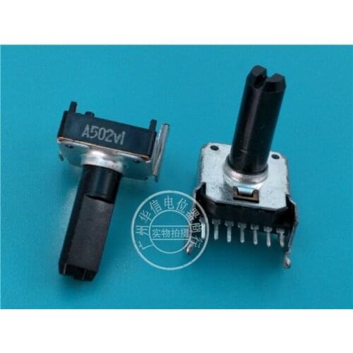 Original new 100% 142 horizontal double potentiometer A5K A502 7pin handle length 18MMF (SWITCH)