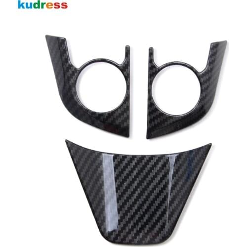 For Toyota RAV4 RAV 4 2019 2020 2021 Carbon Fiber Steering Wheel Panel Cover Trim Stickers Car Interior Accessories 3pcs/set