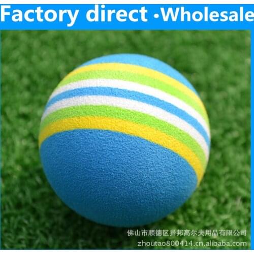 PGM Free Shipping 10pcs Rainbow Stripe FOAM Sponge Golf Balls Swing indoor Practice Training Aids Ball Light-weight wholesale
