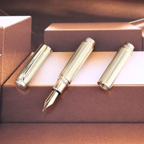 Three-section Brass Pen, Mini Short Pen Portable Metal Iridium Pen Adult Student Writing Pen