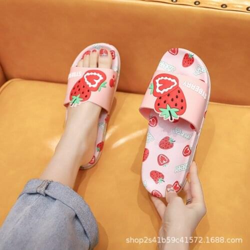 2021 Summer Slippers Shoes Women cute Fruit Jelly Color open Toe Fruit Flip Flops Clear Outdoor Beach Slides Sandals TX269