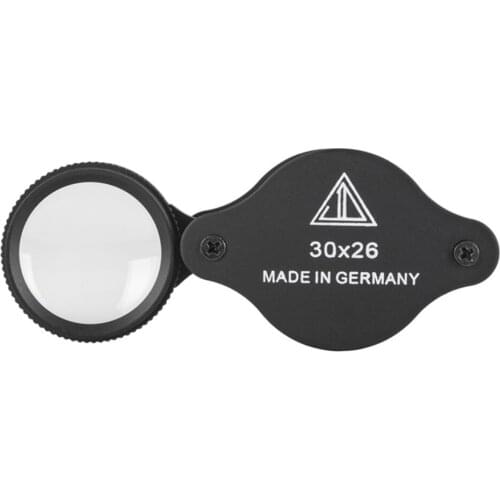 Folding Pocket Magnifier 30X Metal Mini Jewellery Loupe Portable Magnifying Glass for Reading Gift Newspaper Repair Coins Tool