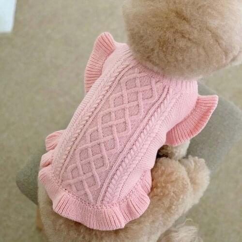 Knitted Dog Woolen Skirt Teddy Bichon Hiromi Schnauzer VIP Small Dog Pet Dog Cat Clothes Warm Sweater