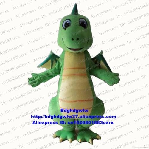Green Pterosaur Pterodactyl Dinosaur Dino Mascot Costume Adult Cartoon Character Outfit Amusement Park Marry Nuptials zx887