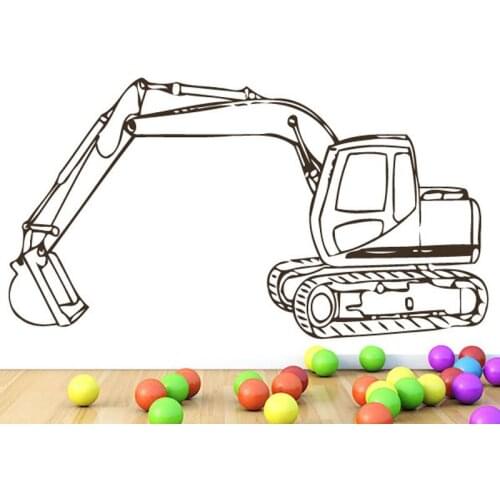 ZOOYOO Tractor Excavator Wall Sticker Art Design Home Decor Living Room Bedroom Decoration Kids Children Nursery Room Wall Decal