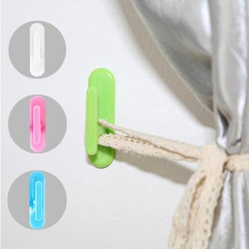 1set Self-adhesive bath curtain Tieback Buckle Clamp Fastener wall hook Window curtain holder bathroom accessories