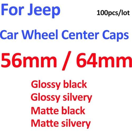 100Pcs/set Car Emblem Wheel Center Cap Covers Rim cap 56mm 64mm For Cherokee Liberty Rubicon Styling