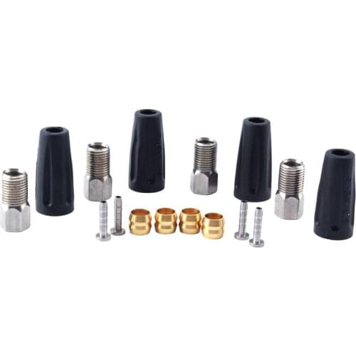 16Pcs Bicycle Hydraulic Brake Hose Olive Inserts Screws Caps Set BH90