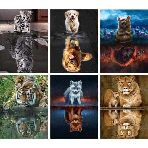 5D Diamond Painting Animal Theme Rhinestone Embroidery Animal Pictures Mosaic Exquisite Home Decoration Gifts Can Be Customized