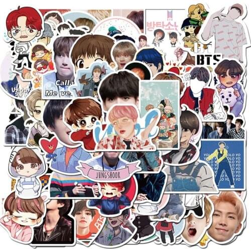 76PCS Korean Combination Kim Nam Jun Jin J-HOPE Min Yun Ki Jimin Kim Tae Hyung Luggage Graffiti Skateboard Stationery Stickers