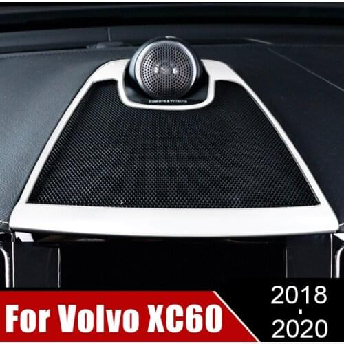 Car Center Console Dashboard Audio Speaker Frame Decoration Sticker Trim Case For Volvo XC60 2018 2019 2020 Interior Accessories