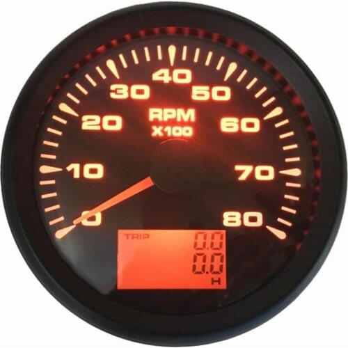 1pc New Style 85mm Rev Counters Modification 0-8000rpm LCD Tachometers with Hour Meters and 8 Kinds Backlight Color for Car Ship