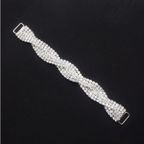 Factory wholesale 10 pcs 170mm Clear Crystal Rhinestone Bikini Connectors Swimming chain For Bikini Decoration