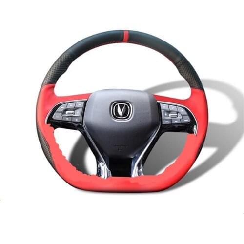 For changan Alsvin 2021 DIY custom hand-stitched leather car steering wheel cover