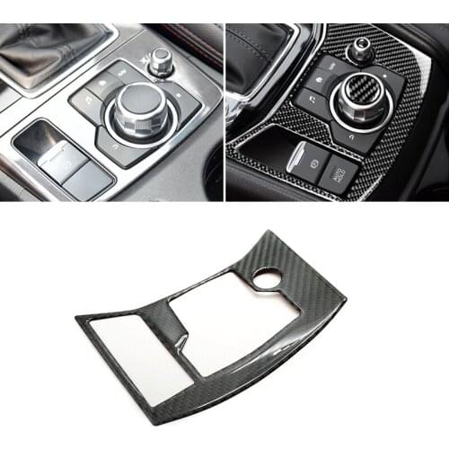 For Mazda CX-5 CX5 2017 2018 ONLY LHD Carbon Fiber Car Gear Shift Electronic Handbrake Panel Cover Decor Trim