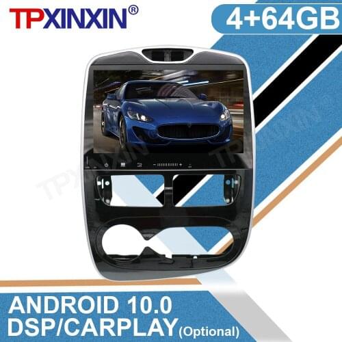 For Renault Clio 2013 2014 2015 Android 10.0 4GB+64GB Car With IPS GPS Navigation Multimedia Player Radio Stereo Head Unit DSP