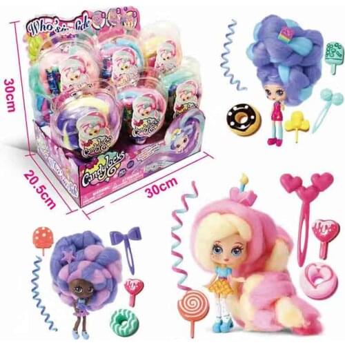 6PCS/Lot 7.5cm Action Figure Blind Box Toys Candylocks Doll Sweet Treat Hairdressing Accessories Hair Long 40cm Girl Toys Gift
