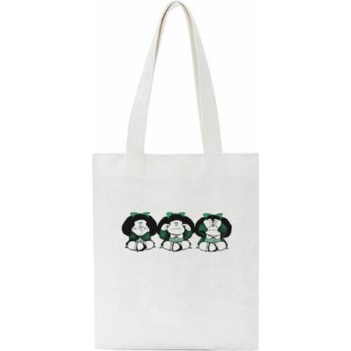 Kawaii Recycle Bag Large Capacity Foldable Funny Little Girl Cartoon Tote Casual Chic Pretty Fashion Bag High Quality Handbag