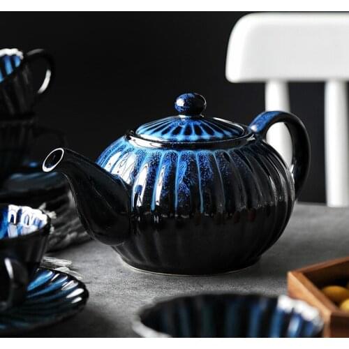 High Capacity 850ml Traditional Chinese Style Blue Personality Ceramic Tea Pot China Porcelain Teapot Kettle