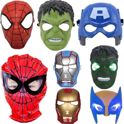 Halloween Child Avengers Mask Cosplay Kids Hulk/Spiderman/iron Man/Captain America Mask/Headgear Party Gift