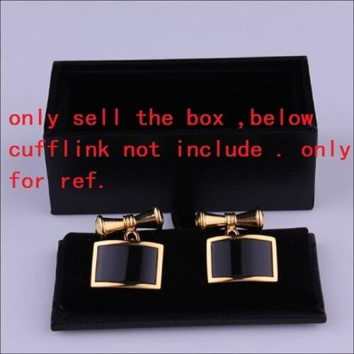 New Man Black Rectangle Faux Leather Small Cufflinks Box 32pcs/lot 8x4x3cm Gift Boxes for Men (SELL BOX ONLY)