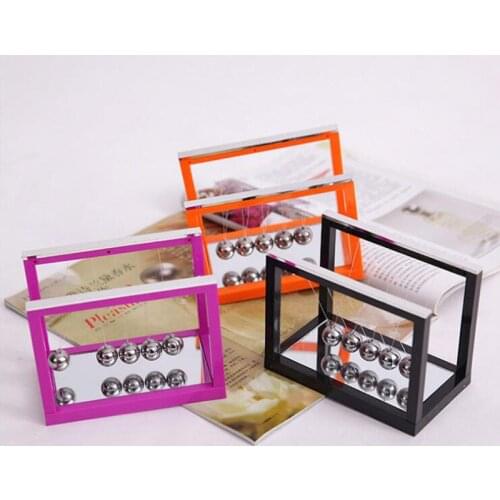 Newton Cradle with Mirror Balance Ball Perpetual Instrument Physics Science Pendulum Oval Base Arch Stand Steel Ball Home Decor