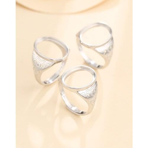 13*18mm 925 STERLING SILVER men Semi Mount Bases Blanks base blank Pad ring Setting wedding jewelry findings diy A5866