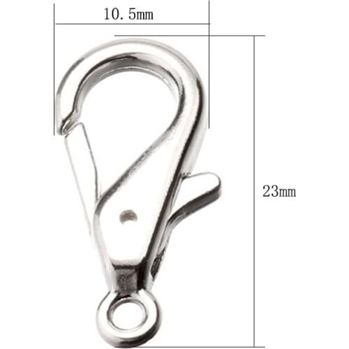 PARETO Wholesale Pareto 800pcs 23mm Chaveiro Zinc Alloy Snap Hook Key Chain For Keychain DIY Bag Accessories Nickel Plated