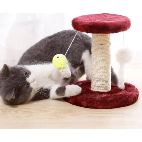 Cat Jumping Platform Cat Sisal Climbing Stand with Toys Cat Scratcher Board Climbing Column Funny Cat Nest Cat Supplies