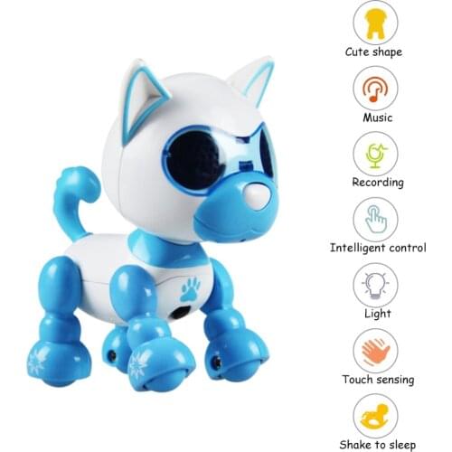 Robot Toy Dog Interactive Smart Puppy Robotic Dog LED Eyes Sound Recording Sing Sleep Cute Action Figure Education Toys