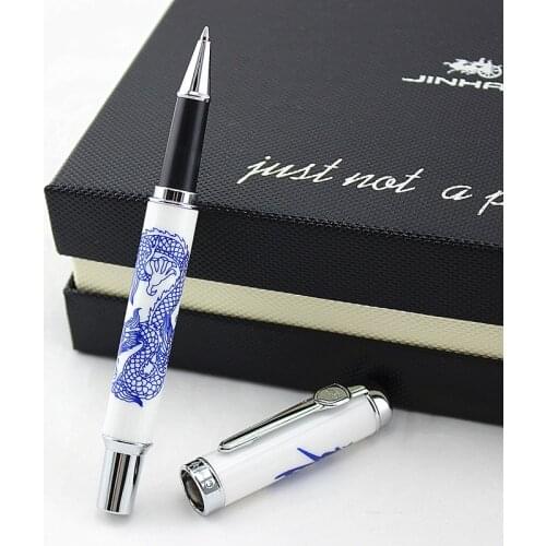 High quality Jinhao Ceramics Pen Dragon pattern luxury Writing Colour Business office Medium nib Rollerball Pen New Gifts Pen
