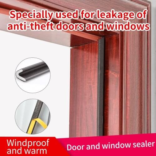 Self Adhesive Door Sealing Strip Tape Foam V Type Weather Striping Windows Insulation Windproof Soundproof Foam Weatherstrip