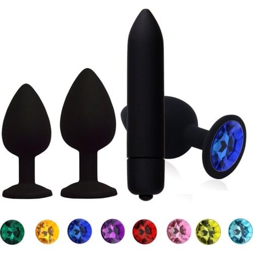 Sex Shop Crystal Jewelry Butt Plug Massager Silicone Dildo Vibrator Anal Plug Gay Anal Sex Toys Clitoris Stimulator Vibrator A3