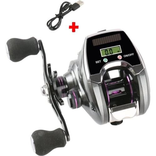GLS Chargeable 8.0:1 High Speed Electronic Fishing Reel All Metal Handle Counter Digital Display Baitcasting Reel 2021New