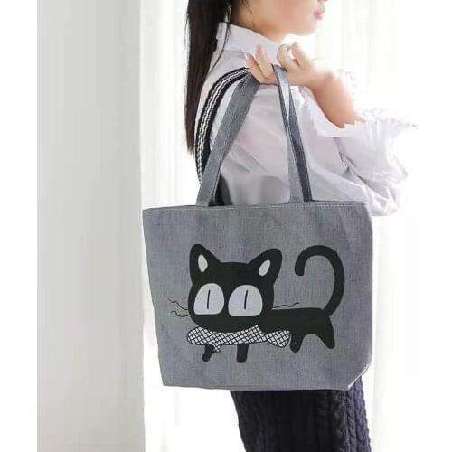 Convenient Portable Storage Bag, Shopping Bag, Canvas Material, Korean Fashion Portable Storage Bag, Printing Pattern, Fashion