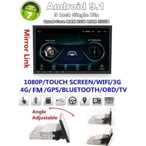 Universal 9" Android 9.1 2GB+32GB Car Stereo Radio GPS Wifi 3G 4G BT DAB Mirror Link OBD