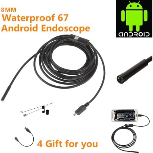 8mm USB Endoscope Android Hard 2M 5M 1M OTG Endoscopio Mini Endoscope Camera 720P Inspection Phone Borescope Camera Support PC